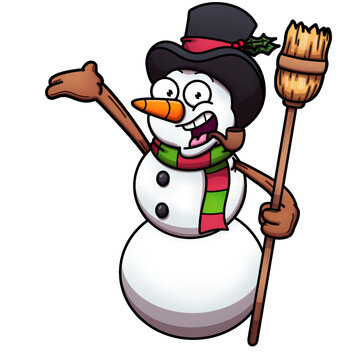 Classic Friendly Cartoon Snowman