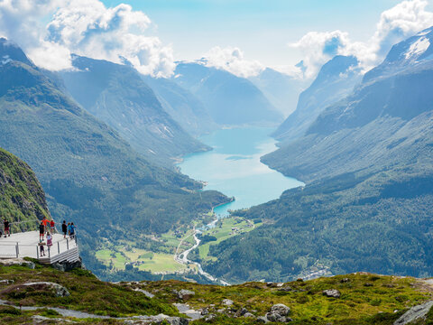 Oldenvatnet lake from Mount Hoven skylift top, Norway
