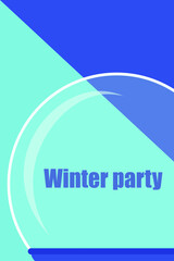 New Year's ball. Winter time, background pattern on the theme of winter. Ideal background for posters covers flyers banners.
Flat vector illustration.