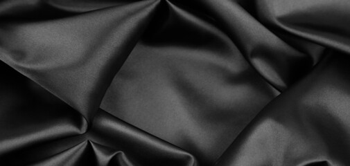 Black silk fabric