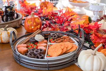 Halloween sweets on a tray