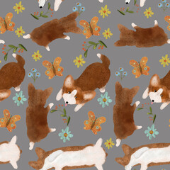 pattern dog corgi - 464115846