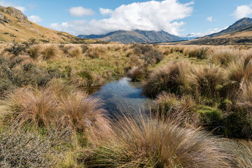 Mount Sunday, Location of Lord of the Rings city Edoras in Hakatere Conservation Park, New Zealand