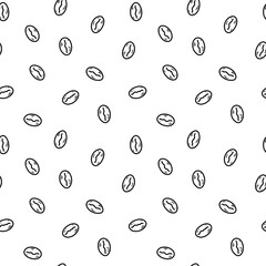 Vector seamless pattern with coffee beans. Doodle coffee beans.