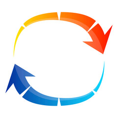 Air conditioner arrow symbol. Heating and cooling the house