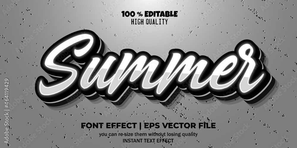 Fototapete editable font effect summer text style