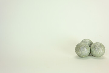 Christmas balls on a white background.