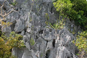Thailand islands sea shore beach rocks white coral sand blue sky