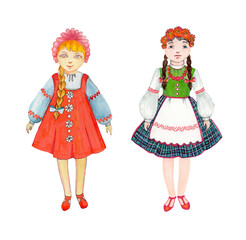 two personages in a Russian costume