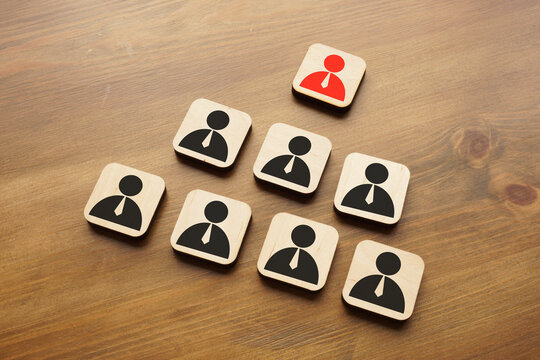 Organization Structure, Team Building, Business Management Or Human Resources Concepts Person Icons Linked To Each Other