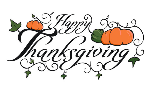 Happy Thanksgiving Word Art for Cards