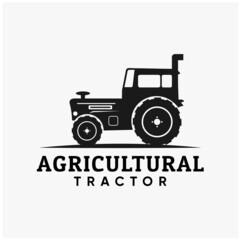 flat agricultural tractor logo design