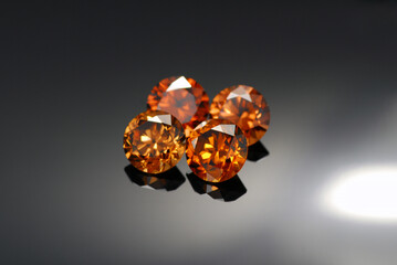 Natural precious zircon gemstones lot. Attractive vibrant golden brown cognac color transparent...