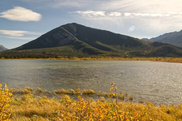 Vermillion Lakes on a Sunny Autumn Day