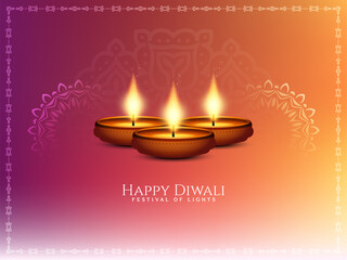 Happy Diwali festival colorful classic background with lamps