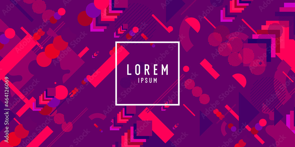 Poster geometric background with various shapes. fashionable vector graphics for design. abstract backgroun