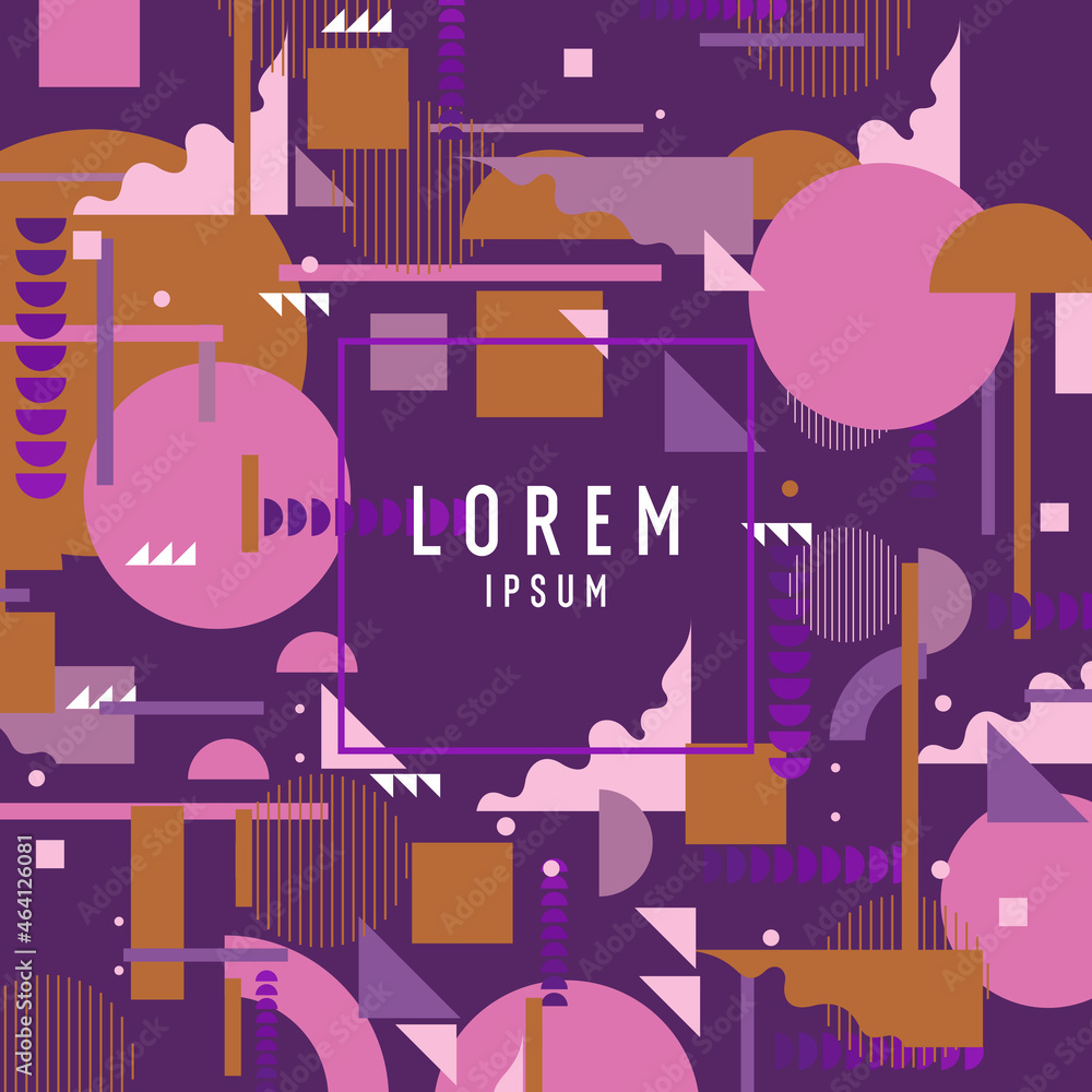 Poster abstract background in a modern trendy style. poster with simple flat different geometric shapes.