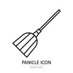 Vector illustration with panicle icon. Outline symbol.