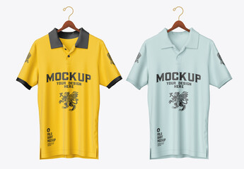Men's Short Sleeve Polo Shirt Mockup