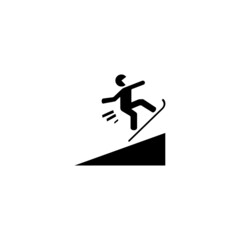 silhouette of man jump mountains on skis. Winter sport vector icons