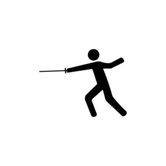 fencer vector silhouette. fencing simple isolated icon