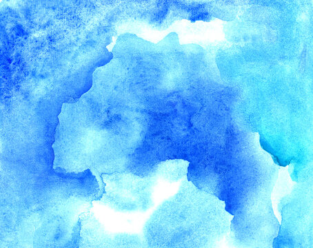 abstract watercolor blue background with texture © Alina