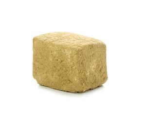 Tasty hojicha marshmallow on white background