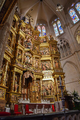 Fototapeta na wymiar Burgos, Spain - 16 Oct, 2021: Main altar of the Cathedral of Santa Maria, Burgos, Castile and Leon