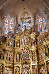 Fototapeta na wymiar Burgos, Spain - 16 Oct, 2021: Main altar of the Cathedral of Santa Maria, Burgos, Castile and Leon