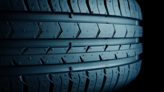 Car Tire Grip Surface Closeup