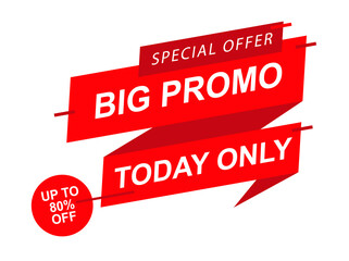 Promotion Sale Banner. Special Offer Big Promo Today Only Up To 80% Off
