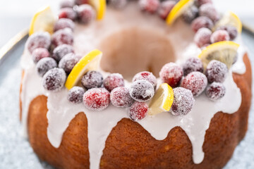 Lemon cranberry bundt cake
