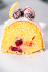 Lemon cranberry bundt cake