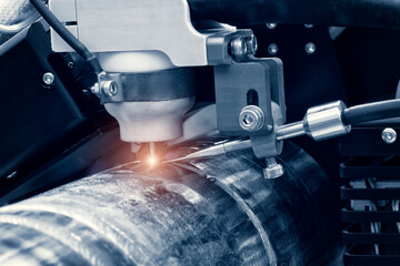 Metalworking industry concept, industrial equipment for cutting and welding metal details