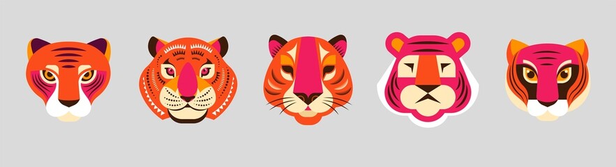 Chinese new year 2022 year of the tiger - Chinese zodiac symbol, Lunar new year concept, modern background design