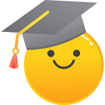 Emoji In Graduation Student Hat Icon Vector