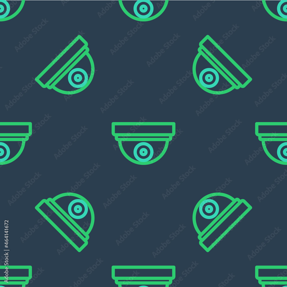 Poster line motion sensor icon isolated seamless pattern on blue background. vector