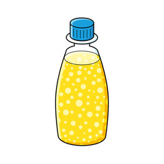 Mango or orange juice smoothie cocktail soft drink soda bottle isolated cartoon vector