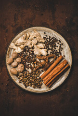 Turkish seven spice Yedi Bahar mix, top view