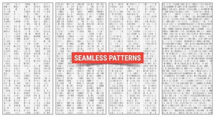 Obraz premium Binary code seamless patterns. Machine code in columns.
