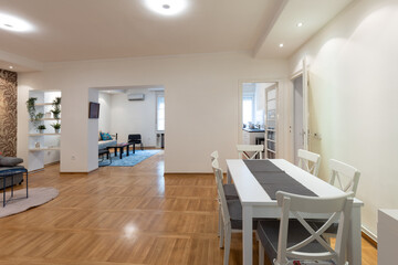 Apartment interior with parquet floor