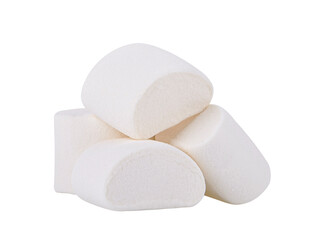 Marshmallows isolated on white background.
