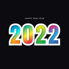 Colorful happy new year 2022 poster background. - Vector.