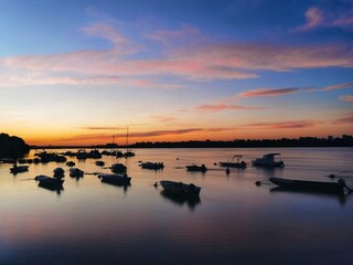 sunset over the river
