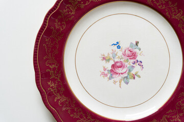 plate with flowers