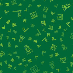 Set line Medieval flag, Princess and Street signboard with Bar on seamless pattern. Vector