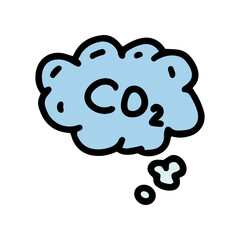 CO2 emissions color vector doodle simple icon