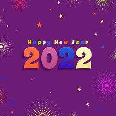 Fototapeta na wymiar Luxury 2022 Happy New Year greeting card