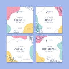 Beautiful colorful social media post template