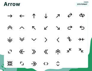 Set of vector line icons of arrow set for modern concepts, website, apps, and ads.